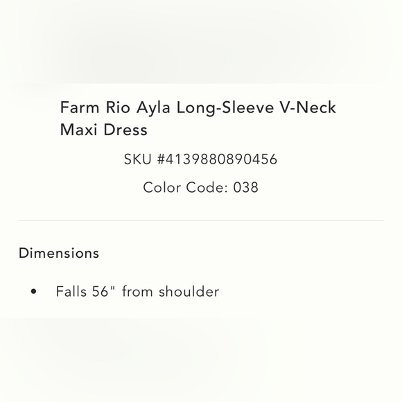 Farm Rio Ayla Long Sleeve V-Neck Green Floral Bohemian Maxi Dress - Picture 6 of 6